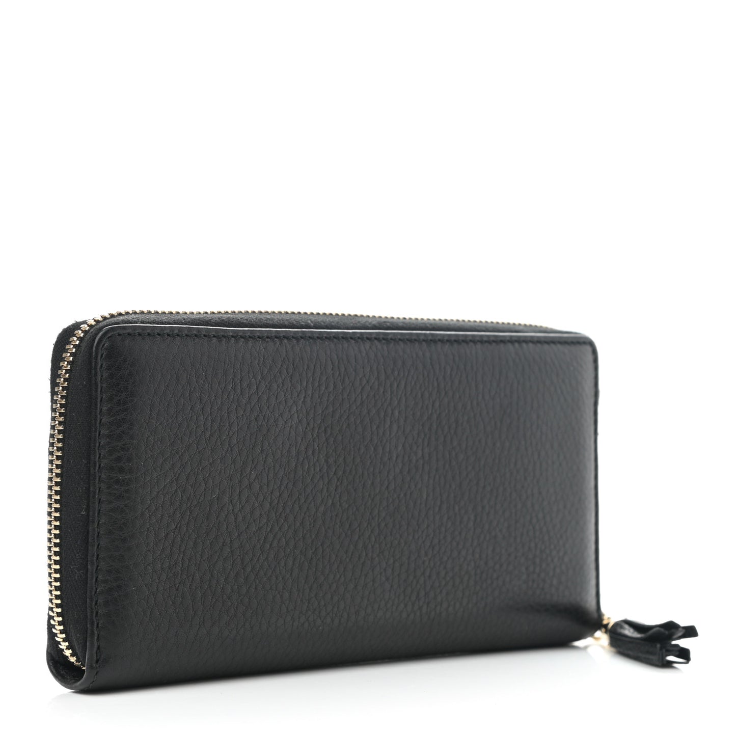 Pebbled Calfskin Soho Zip Around Wallet Black