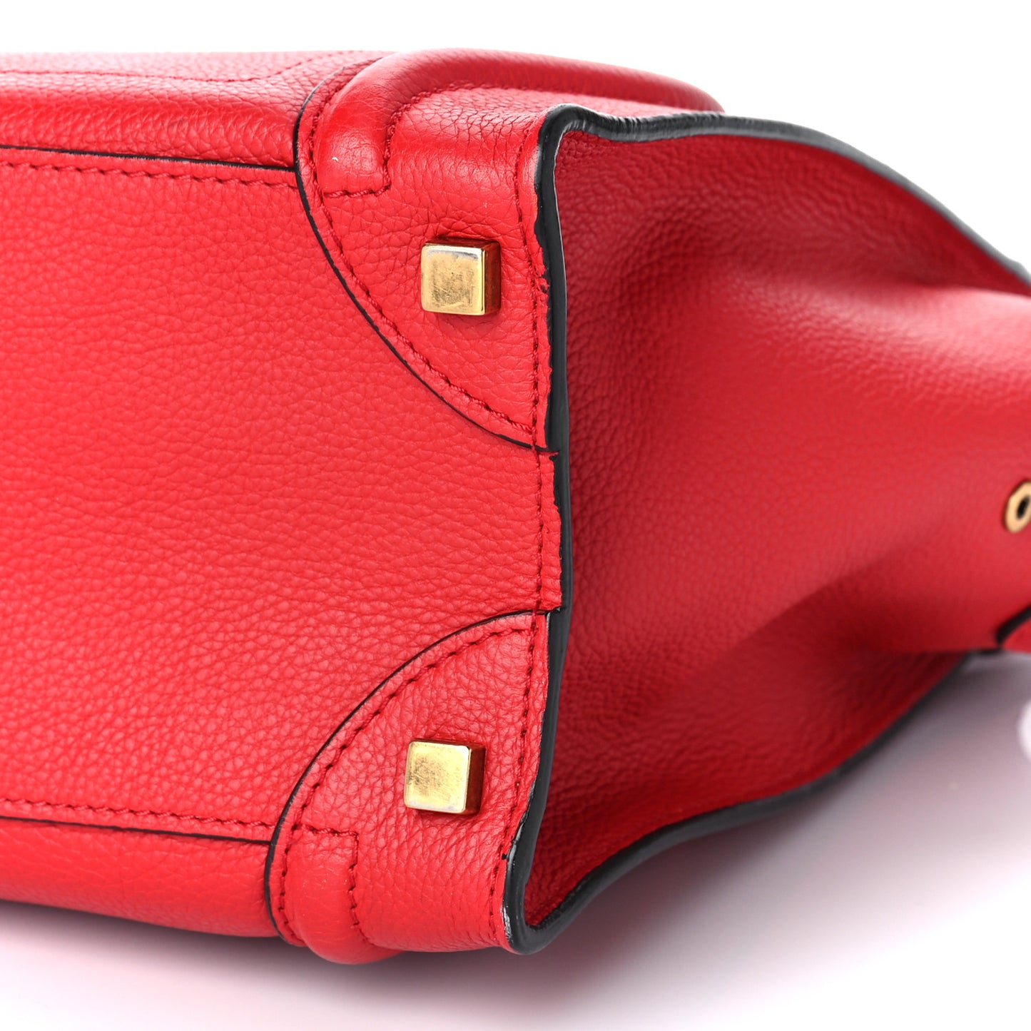 Drummed Calfskin Micro Luggage Coquelicot
