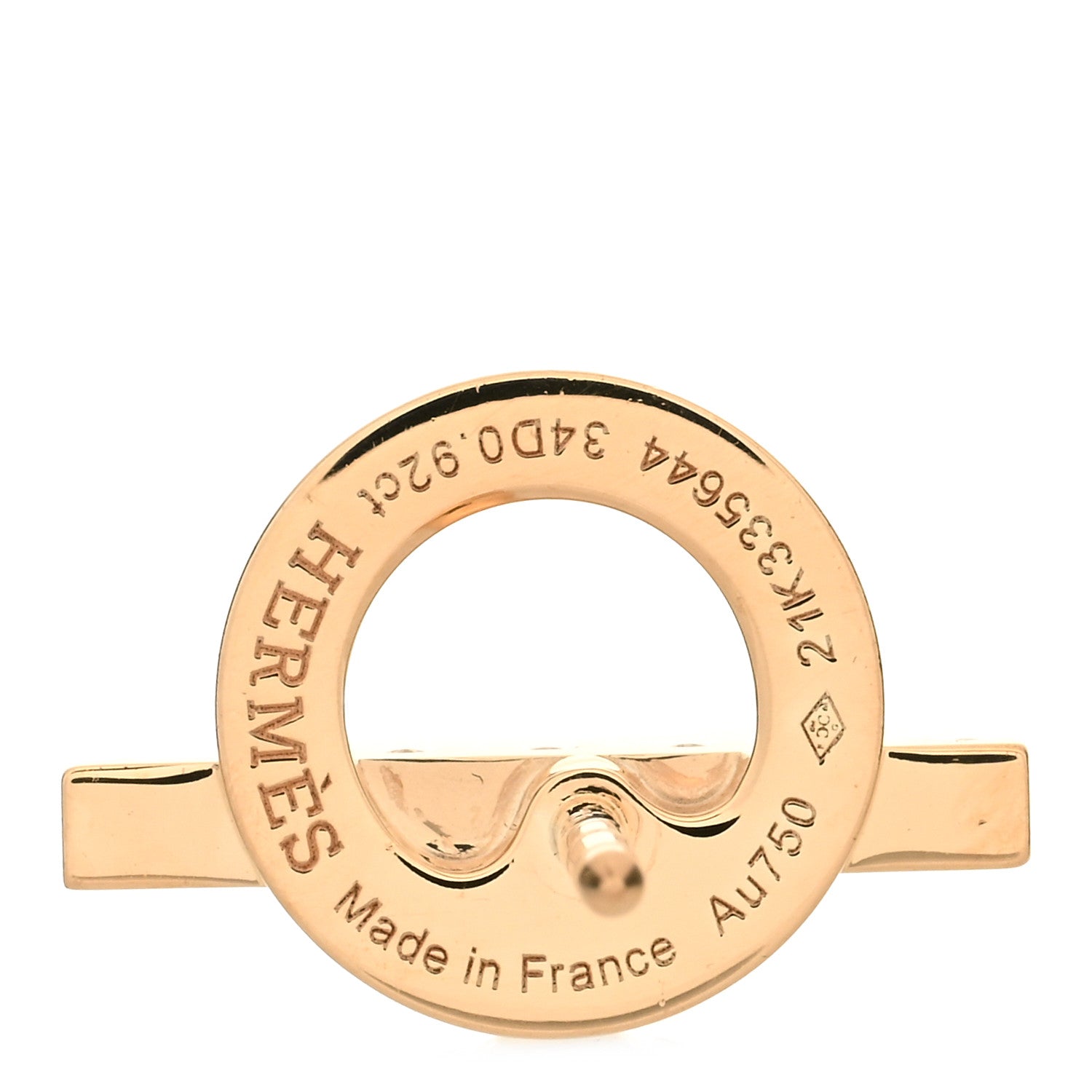 Hermes 18K Rose Gold Diamond Finesse Earrings 3 of 3