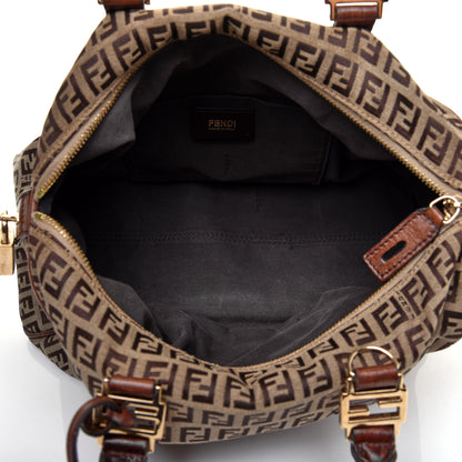 Fendi Zucchino Vitello Boston Mogano Panna Bruciato 5 of 12