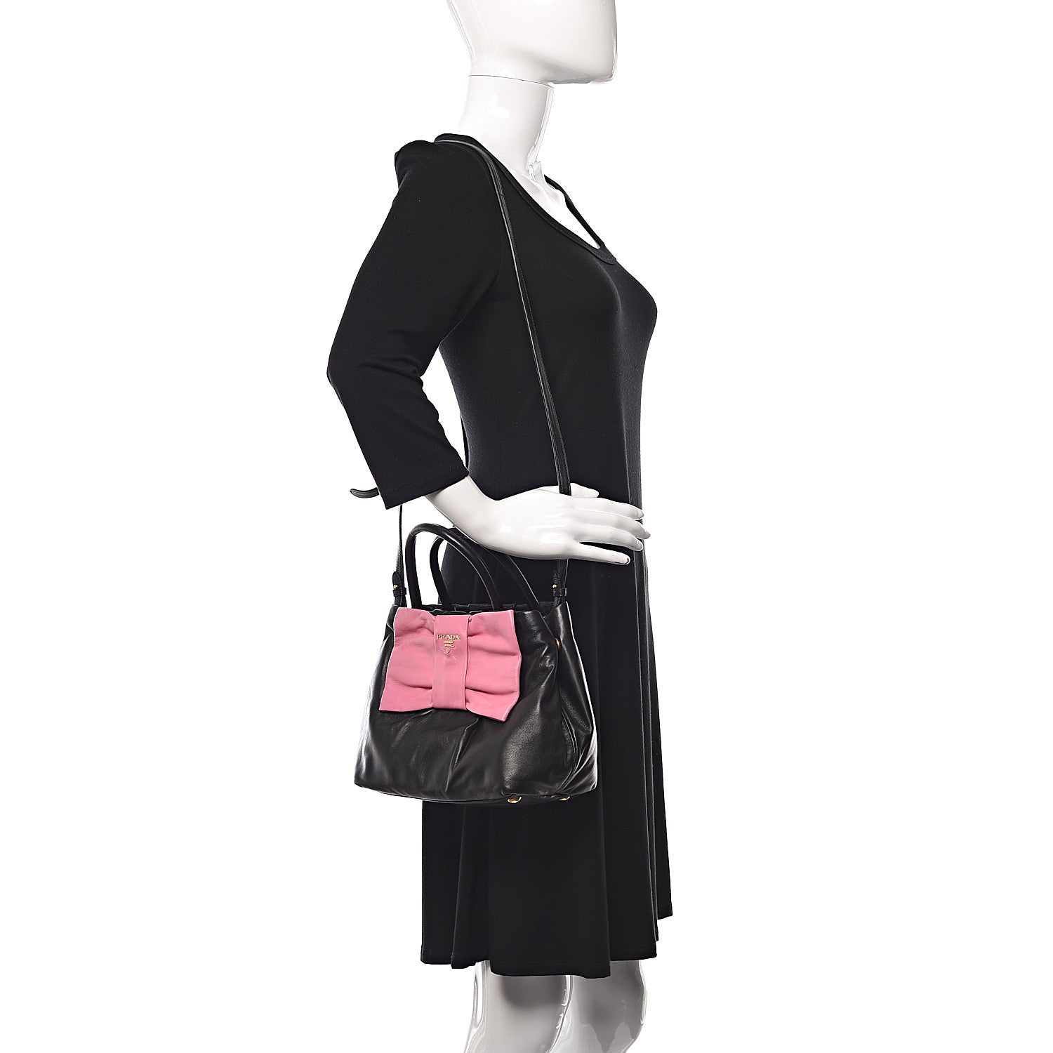 Prada Nappa Fiocco Bow Satchel Black Geranio 2 of 10