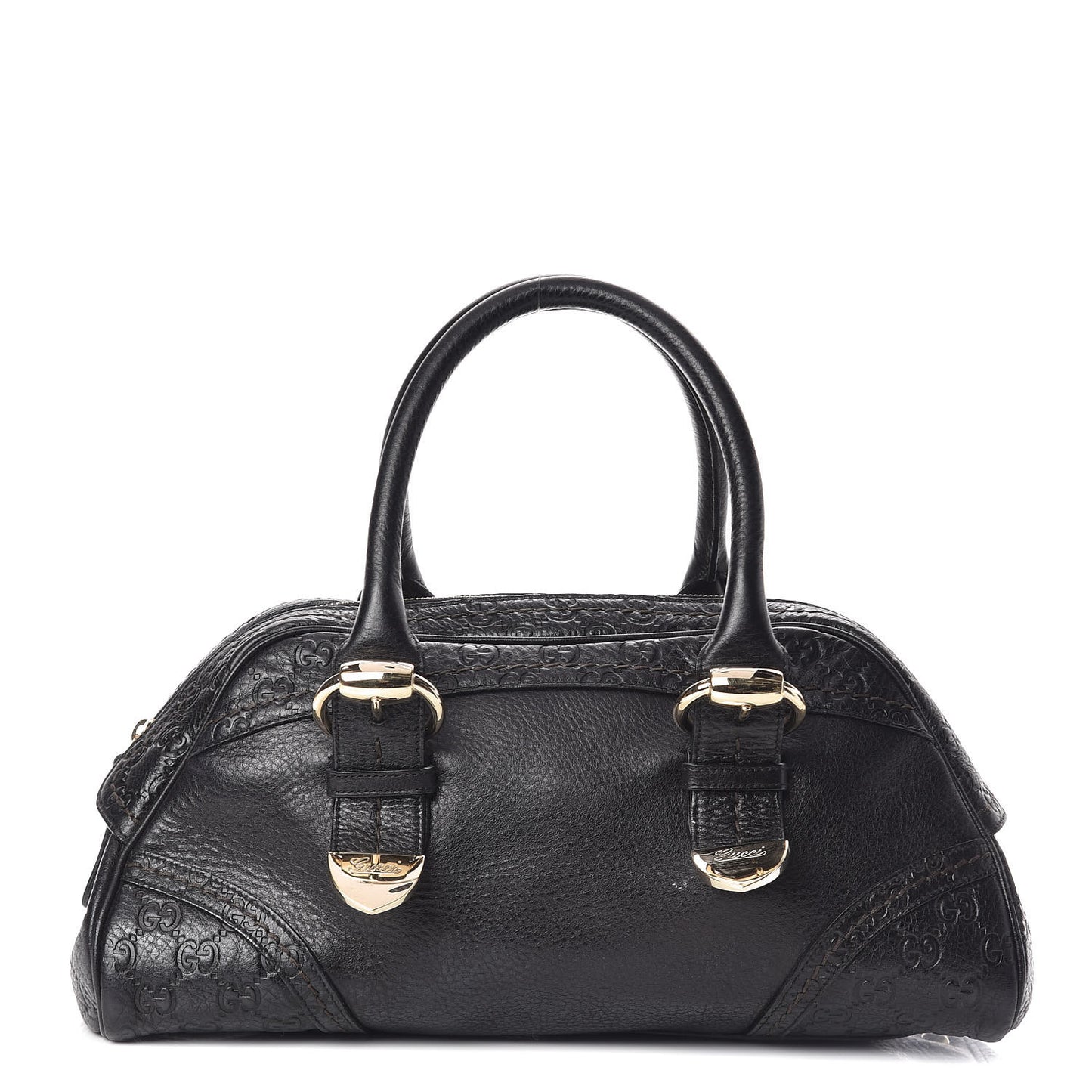 Calfskin Guccissima Signoria Bowler Bag Black