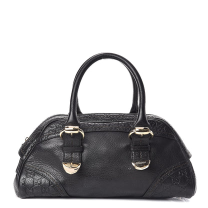 Gucci Calfskin Guccissima Signoria Bowler Bag Black 1 of 11