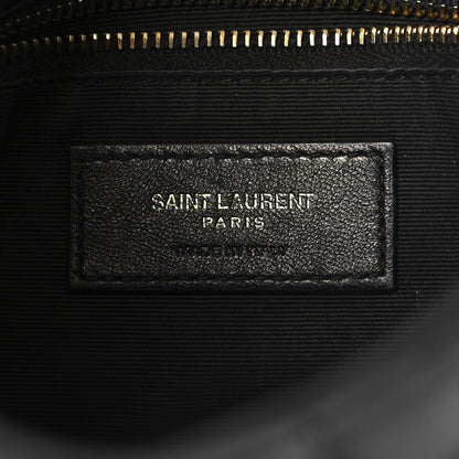 Saint Laurent Crinkled Calfskin Quilted Toy Loulou Puffer Monogram Chain Satchel Black 6 of 11