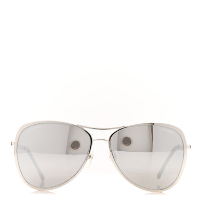 Chanel Mirrored Pilot Summer Sunglasses 4223 Silver 2 of 8