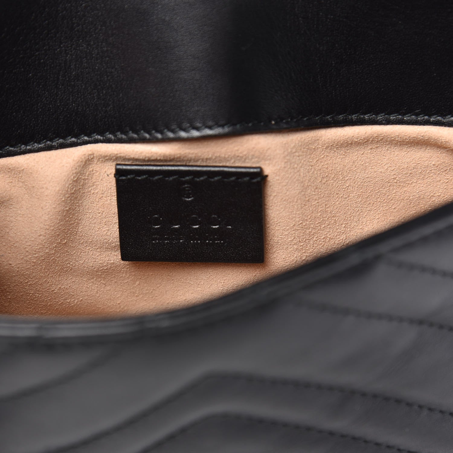 Gucci Calfskin Matelasse Super Mini GG Marmont Shoulder Bag Black 6 of 12