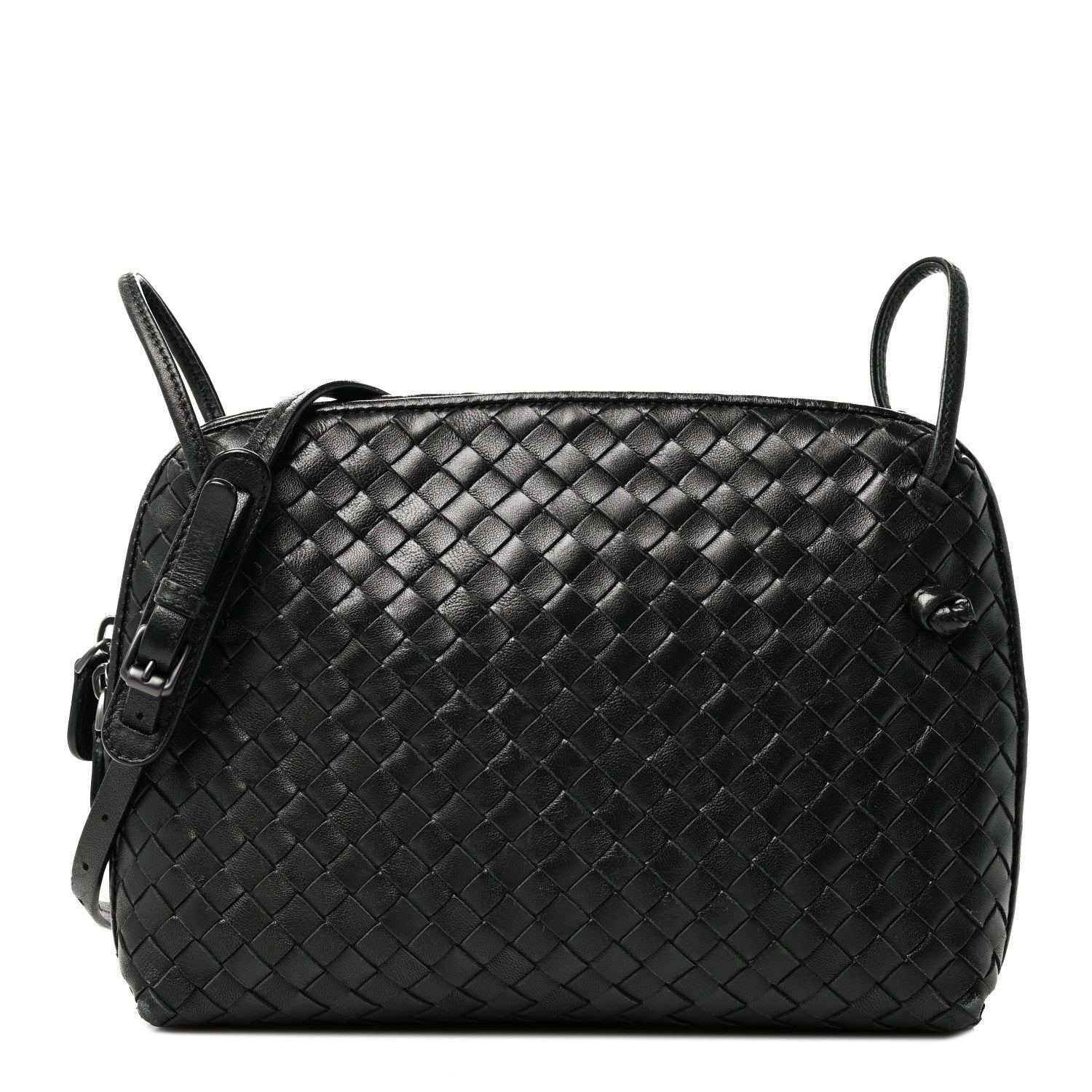 Bottega Veneta Nappa Intrecciato Nodini Crossbody Messenger Black 1 of 14