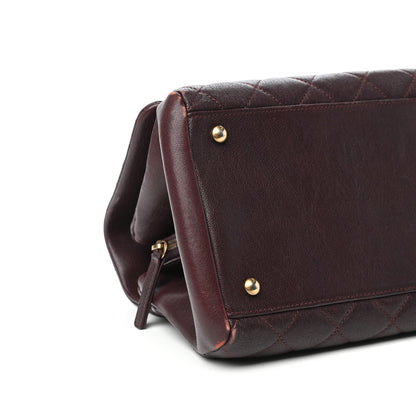 Chanel Shiny Sheepskin Quilted Large Trapezio Flap Dark Burgundy 8 of 10