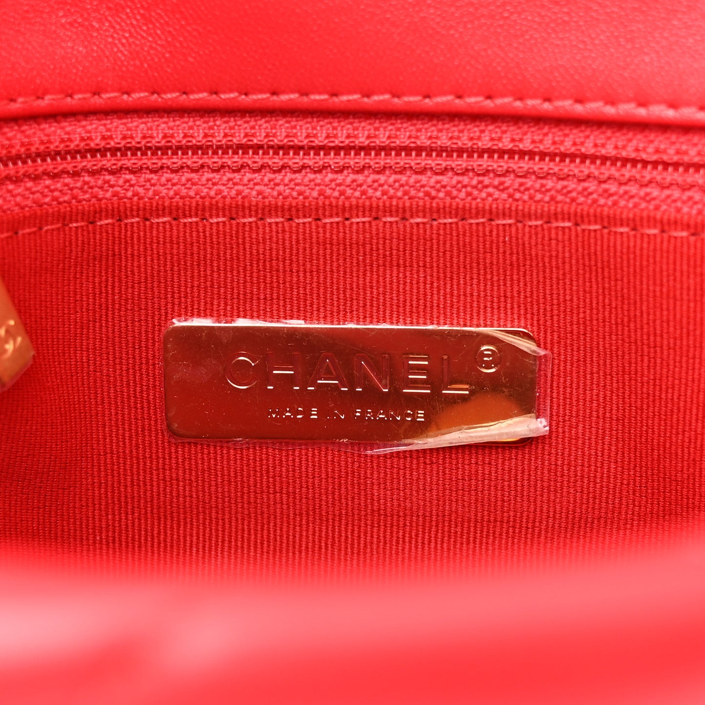 Lambskin Quilted Medium Chanel 19 Flap Red