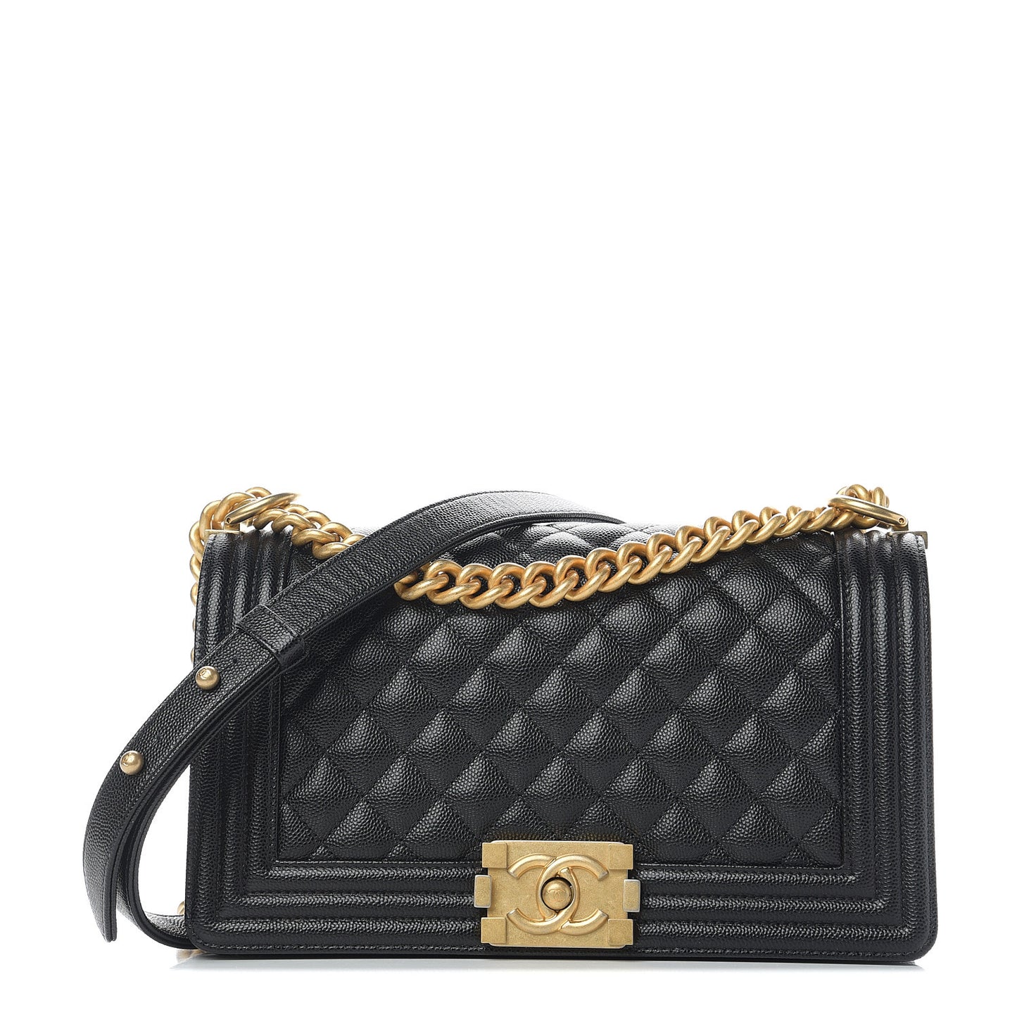Caviar Quilted Medium Boy Flap Black