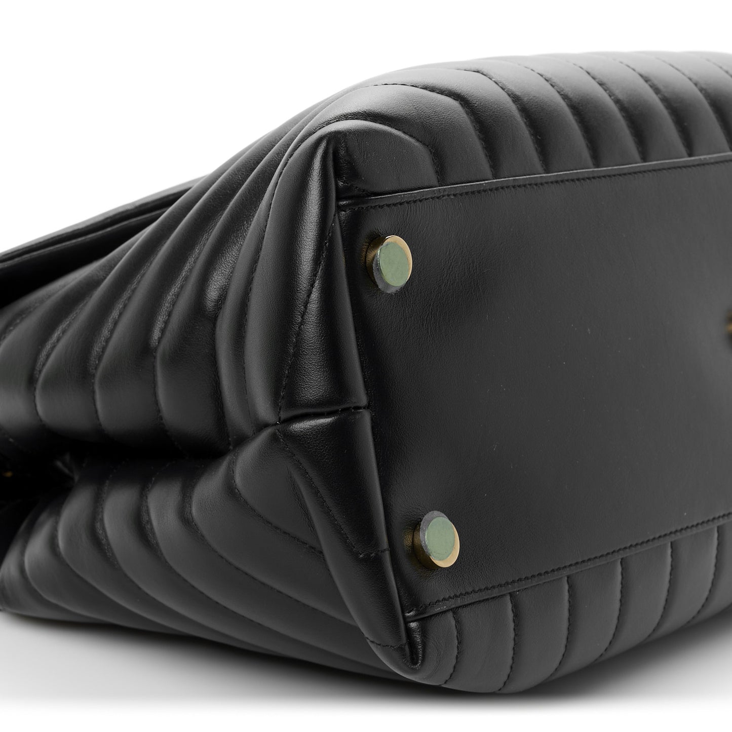 Calfskin Y Quilted Monogram Large Loulou Chain Satchel Black