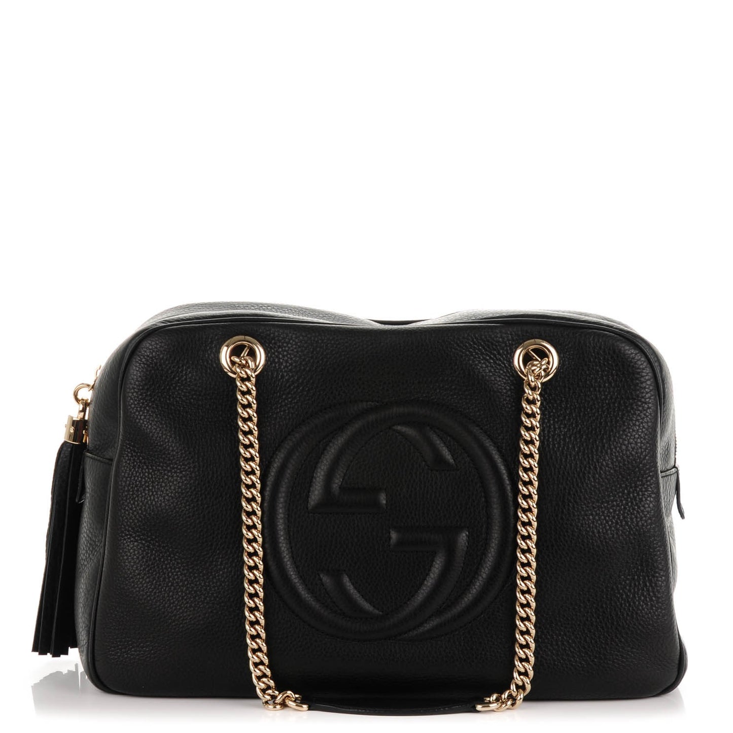 Pebbled Calfskin Medium Soho Bowler Black