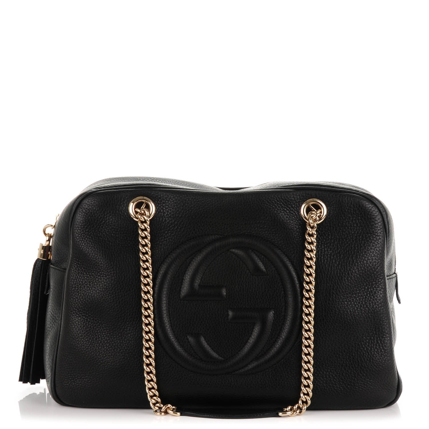 Gucci Pebbled Calfskin Medium Soho Bowler Black 1 of 7