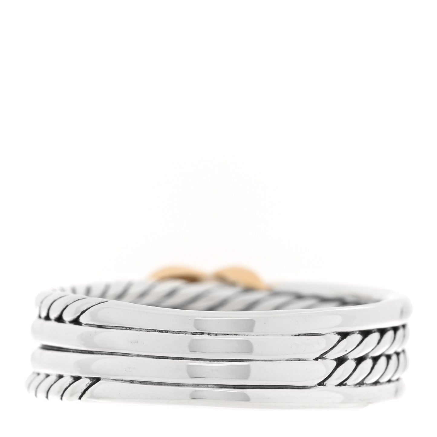 Sterling Silver 18K Yellow Gold 6mm X Crossover Ring 58 8.5
