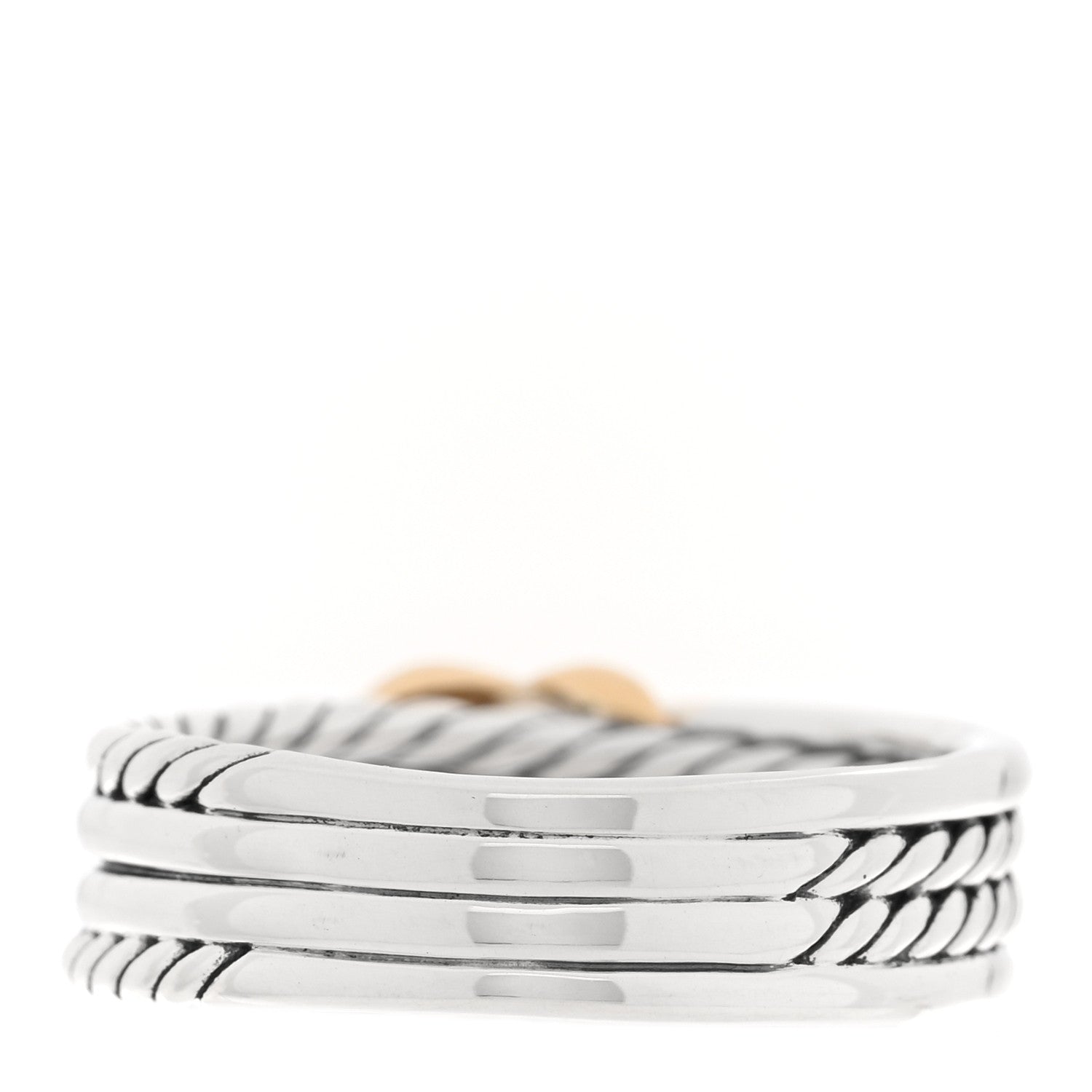 David Yurman Sterling Silver 18K Yellow Gold 6mm X Crossover Ring 58 8.5 3 of 4