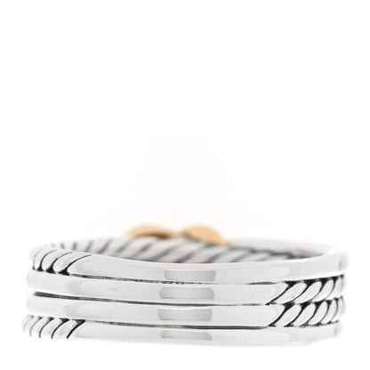 David Yurman Sterling Silver 18K Yellow Gold 6mm X Crossover Ring 58 8.5 3 of 4