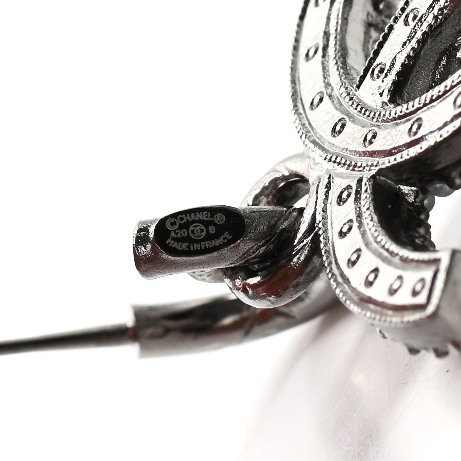 Chanel Crystal Pearl Caviar CC Drop Earrings Silver 4 of 4