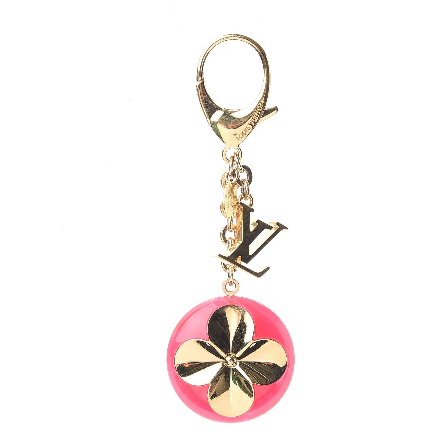 Acetate Hollow Flower Bag Charm Fuchsia