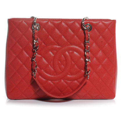 Chanel Caviar Grand Shopping Tote GST Red 1 of 8
