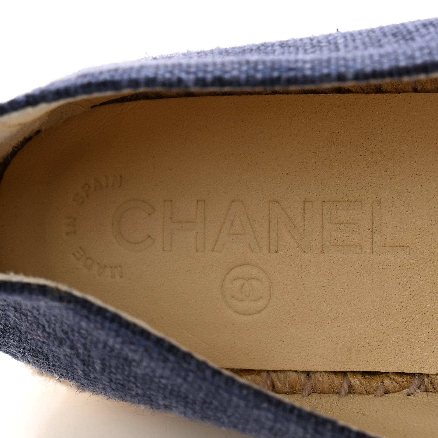 Chanel Denim Toile CC Espadrilles 40 Navy Black 6 of 10