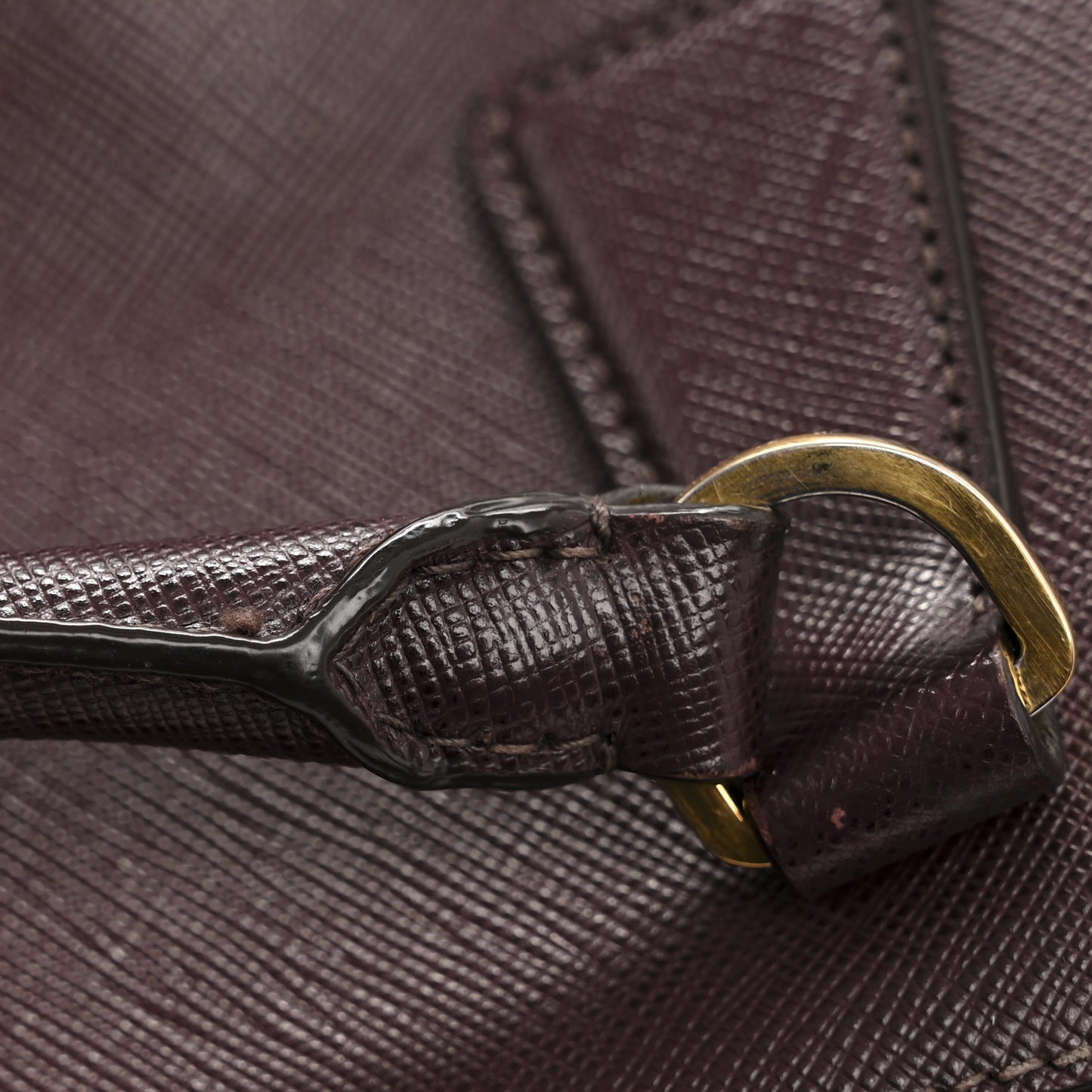 Saffiano Lux Medium Double Zip Tote Bordeaux