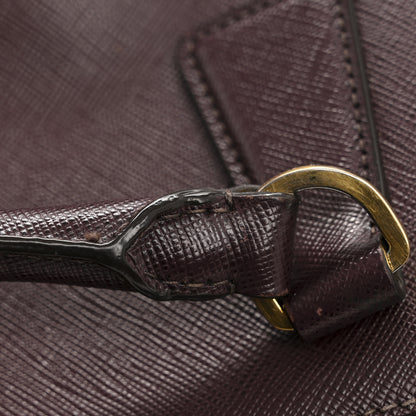 Prada Saffiano Lux Medium Double Zip Tote Bordeaux 18 of 18