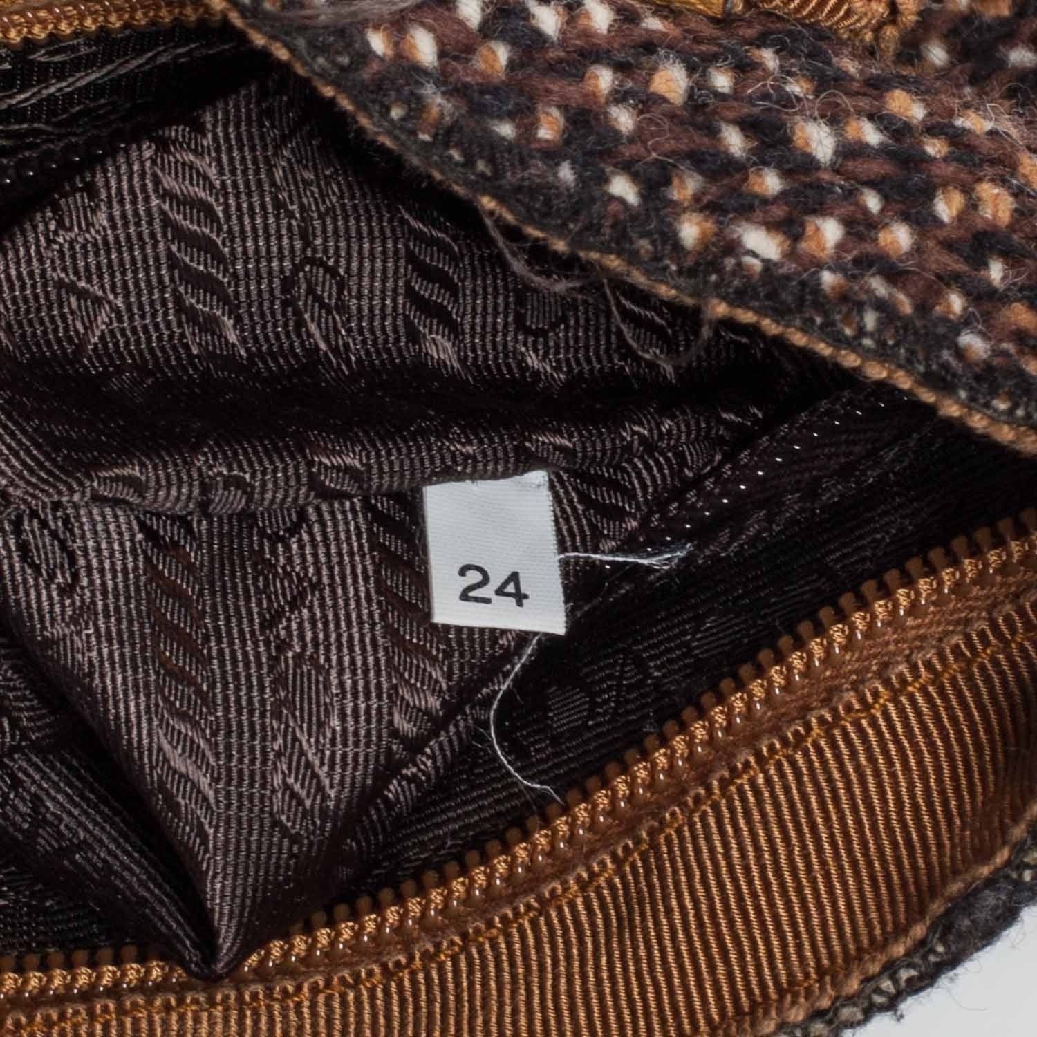 Prada Tweed Leather Tote 5 of 8