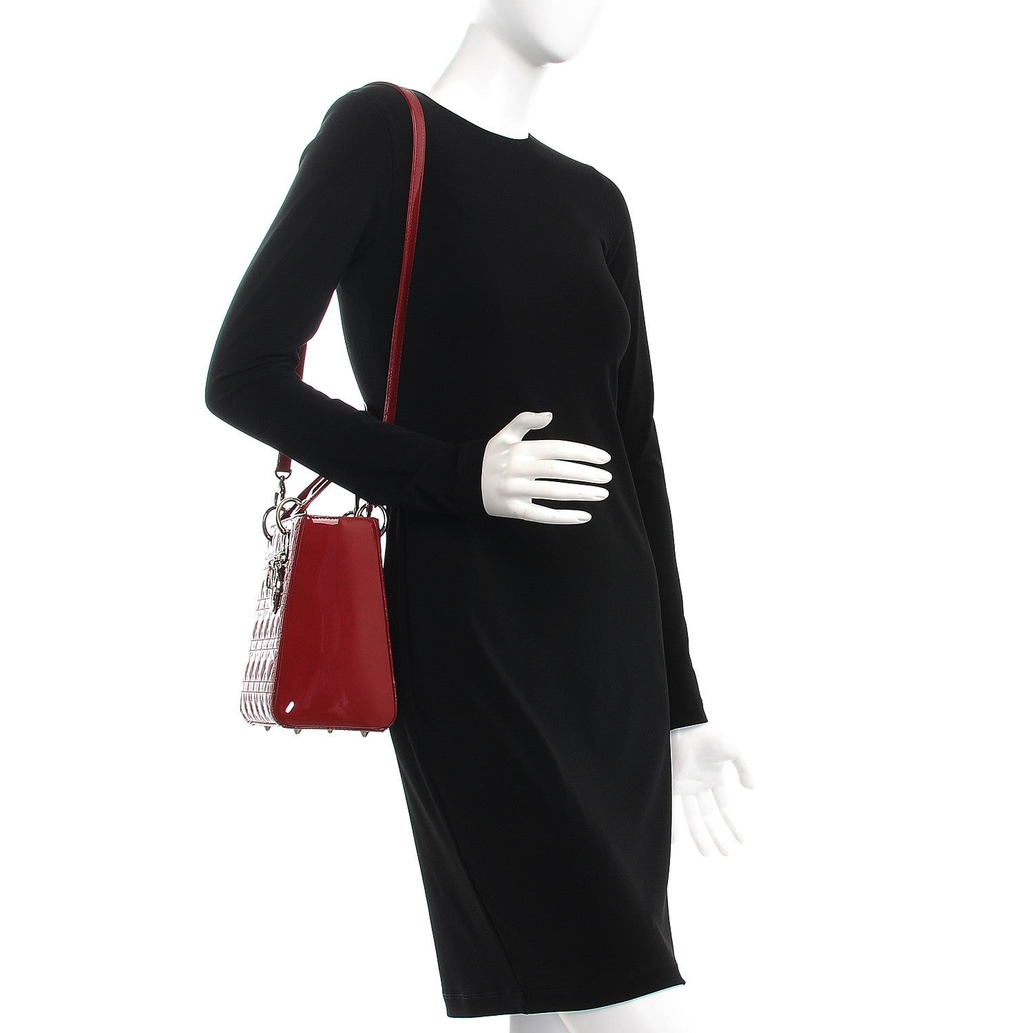 Christian Dior Patent Cannage Medium Lady Dior Red 2 of 9