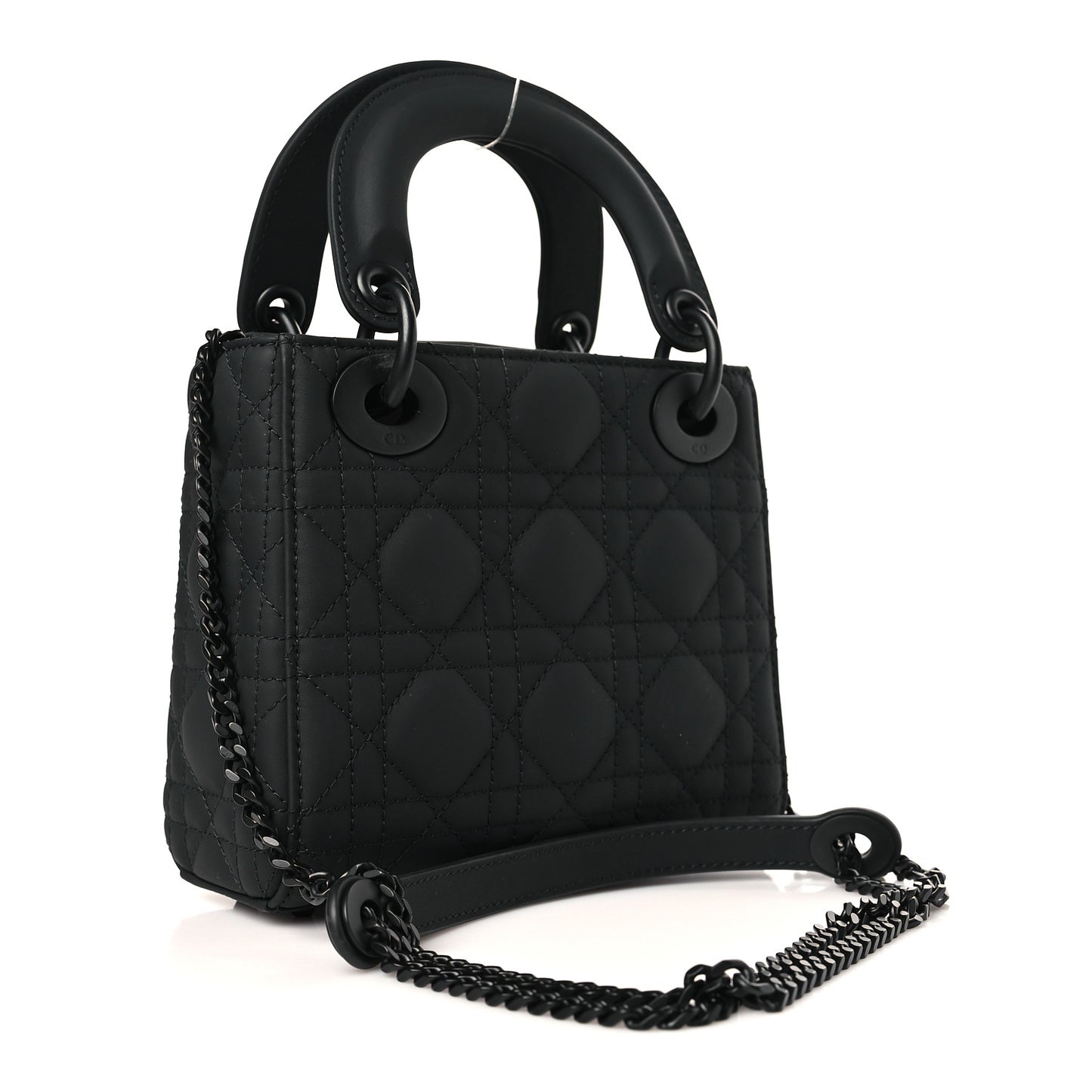 Ultra Matte Calfskin Cannage Mini Lady Dior Black