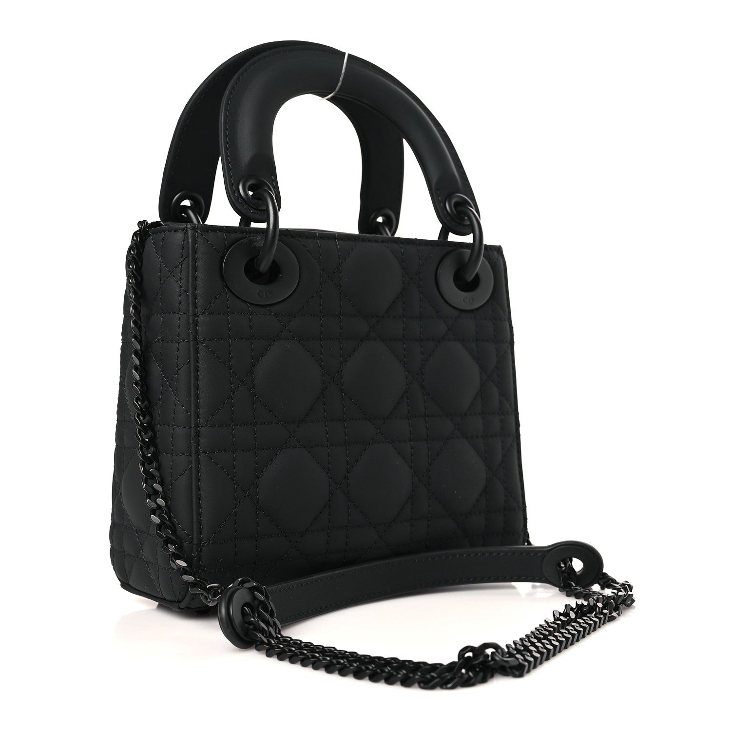 Christian Dior Ultra Matte Calfskin Cannage Mini Lady Dior Black 3 of 9