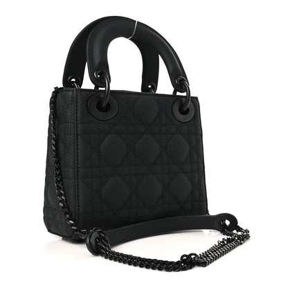 Christian Dior Ultra Matte Calfskin Cannage Mini Lady Dior Black 3 of 9