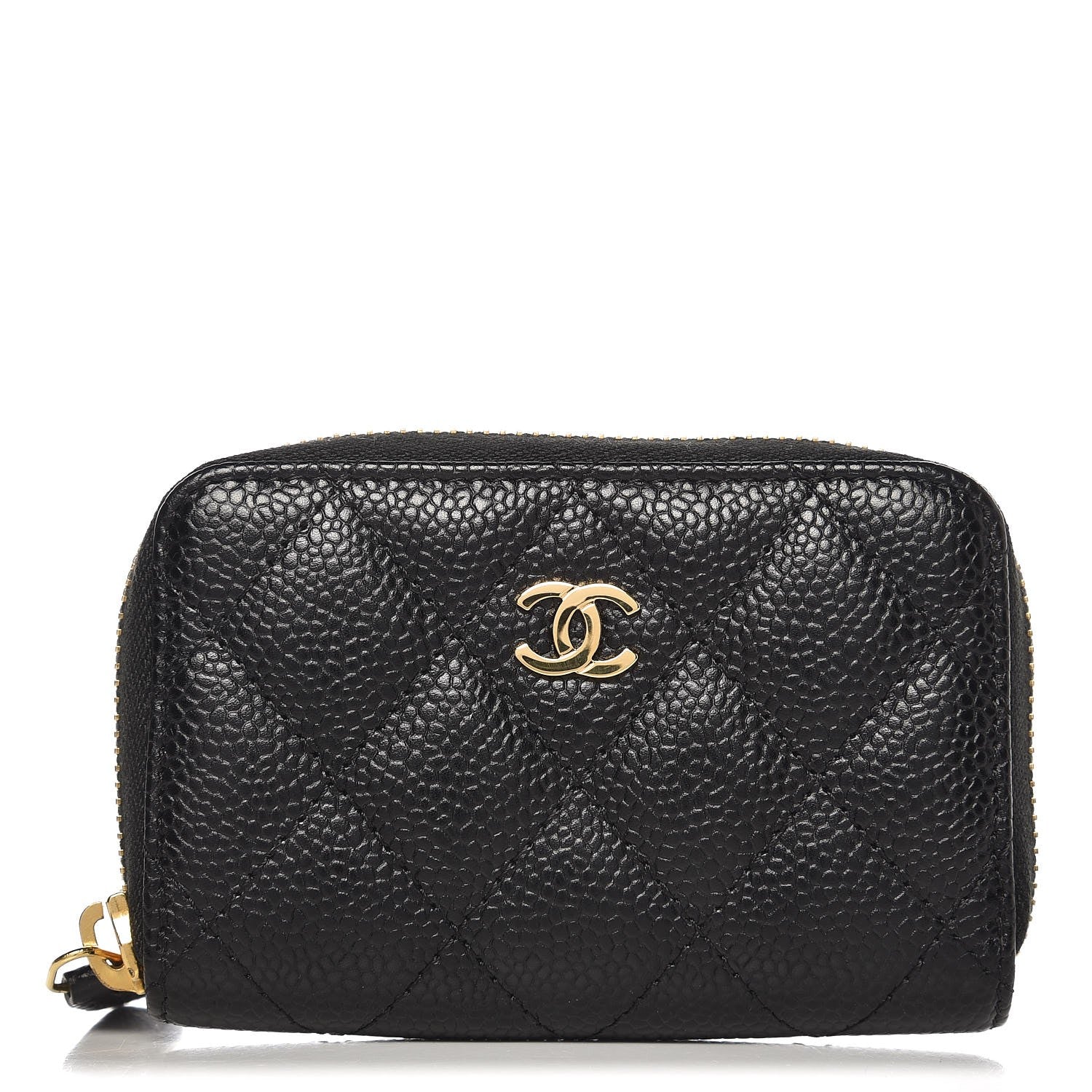 Chanel Caviar Quilted Zip Coin Purse Black 1 of 8