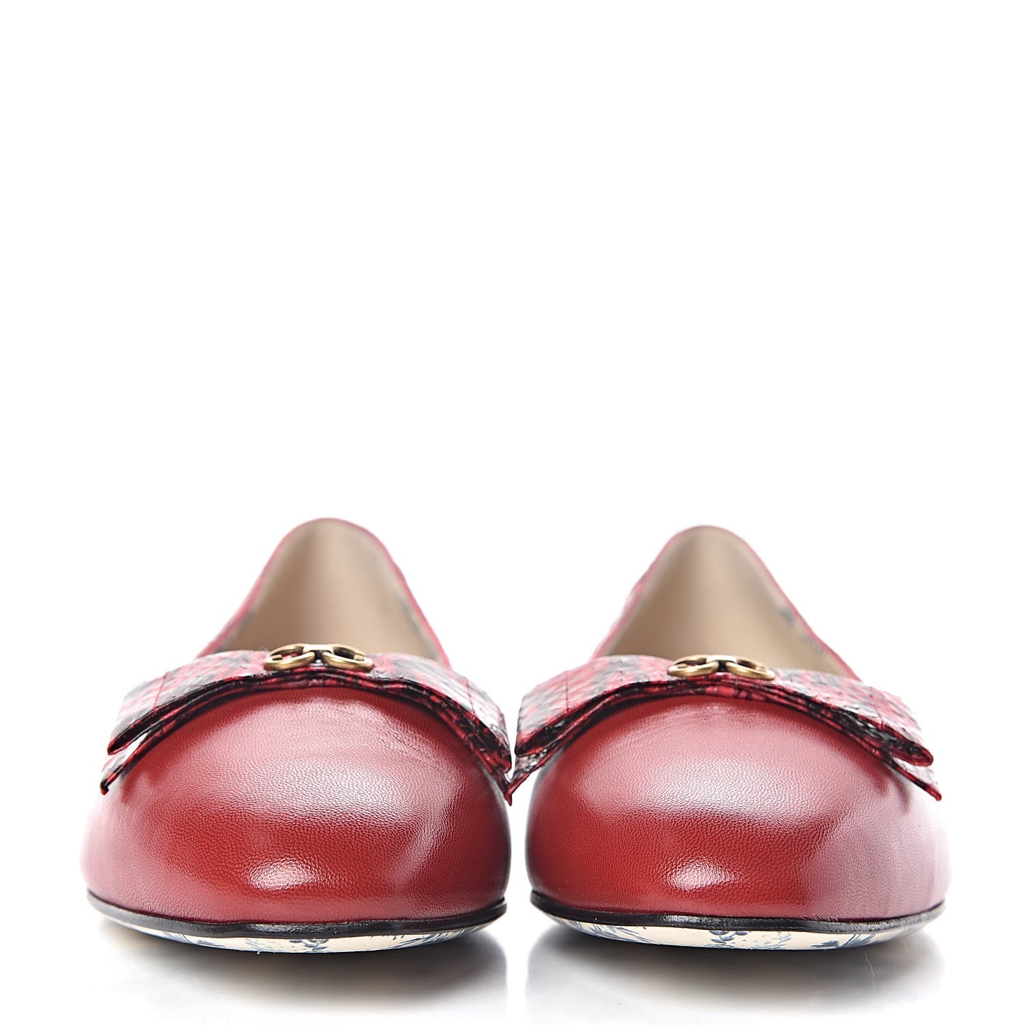 Malaga Kid Elaphe Yva Ballet Flats 38 Hibiscus Red