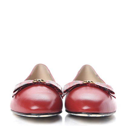 Gucci Malaga Kid Elaphe Yva Ballet Flats 38 Hibiscus Red 2 of 9