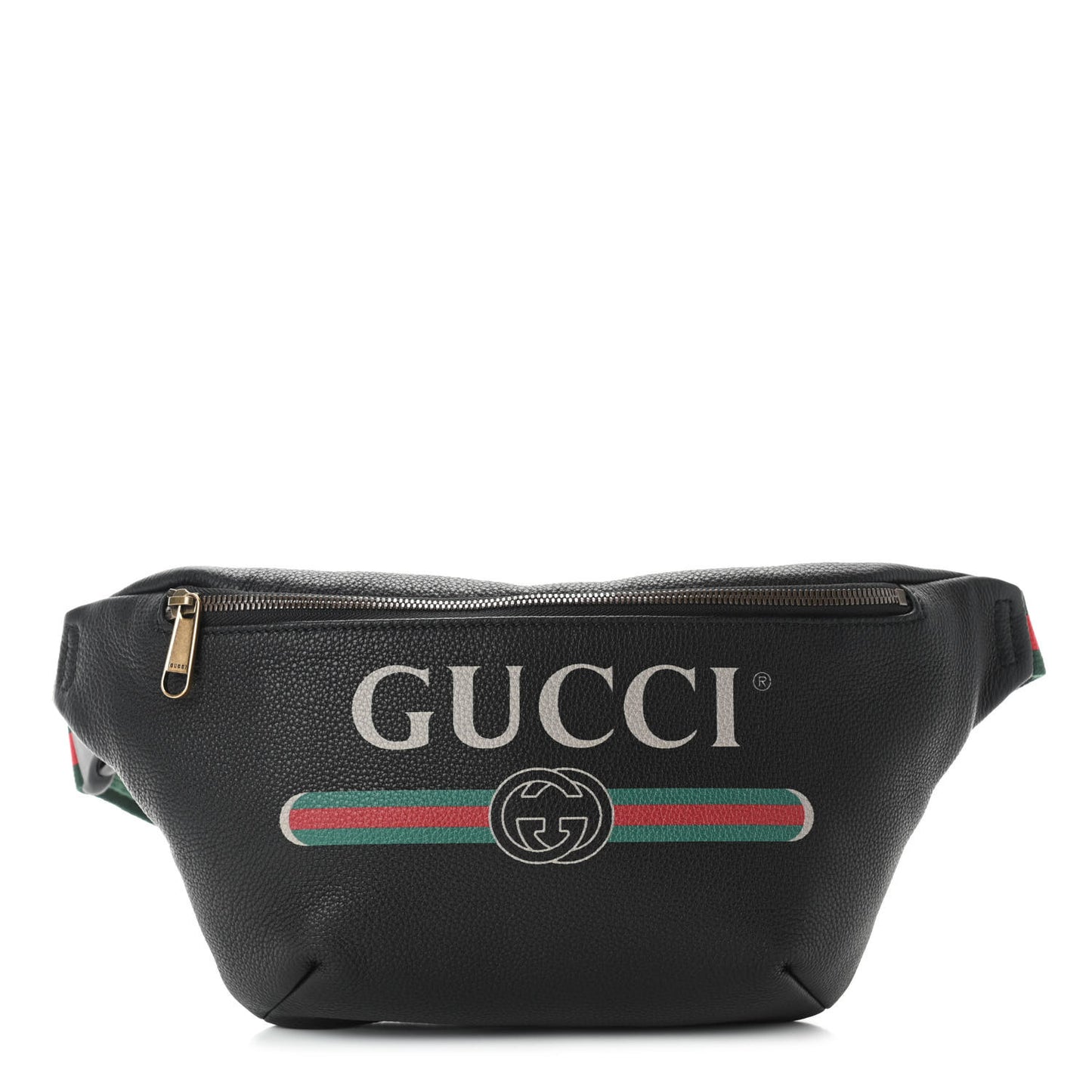Grained Calfskin Logo Belt Bag Black
