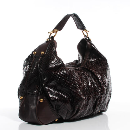 Gucci Python Large Jockey Hobo Brown 3 of 7