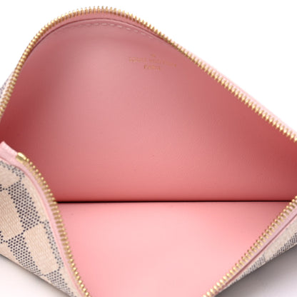Louis Vuitton Damier Azur Felicie Chain Wallet Zippered Insert Rose Ballerine 3 of 4