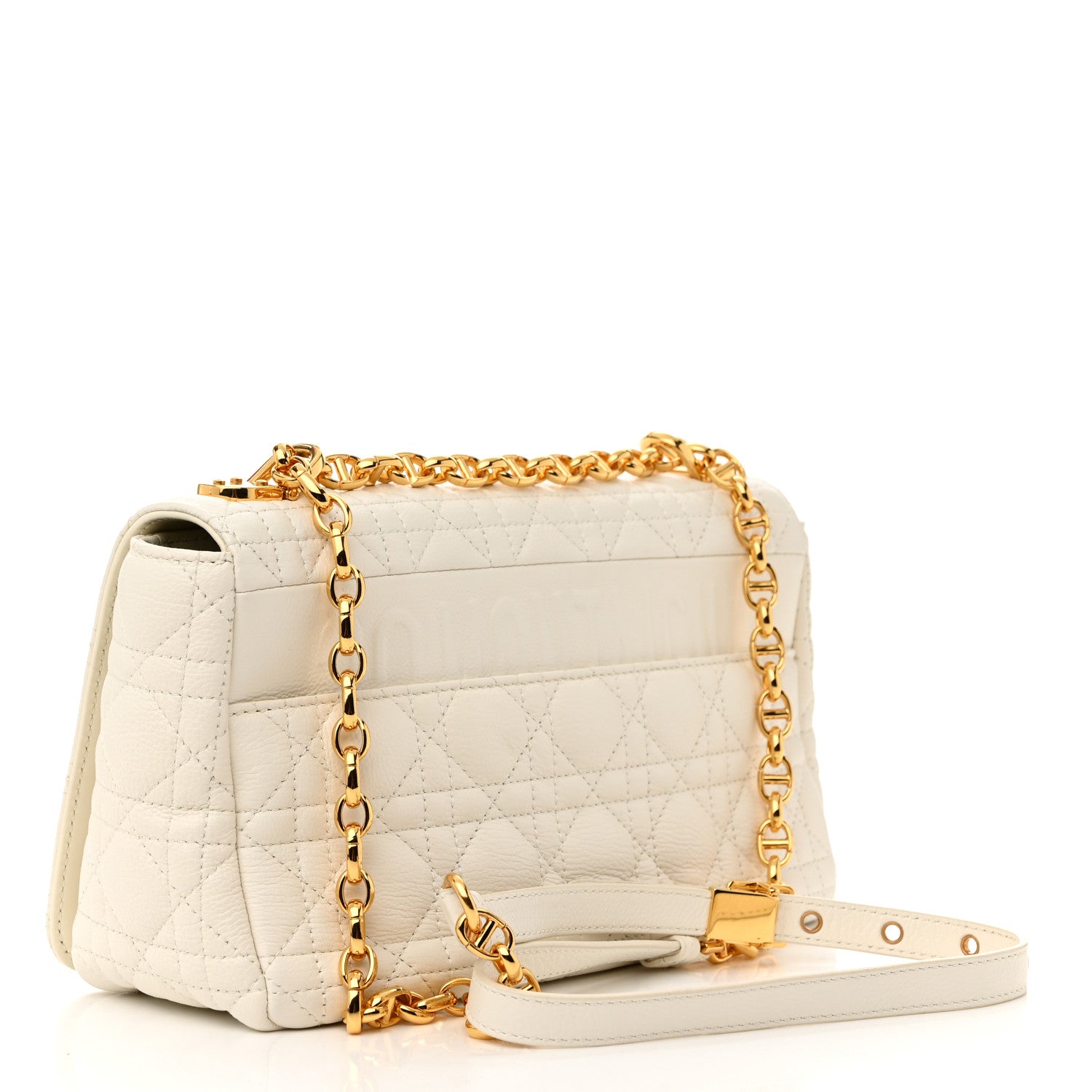 Christian Dior Supple Calfskin Cannage Medium Caro Bag Ivory 3 of 15