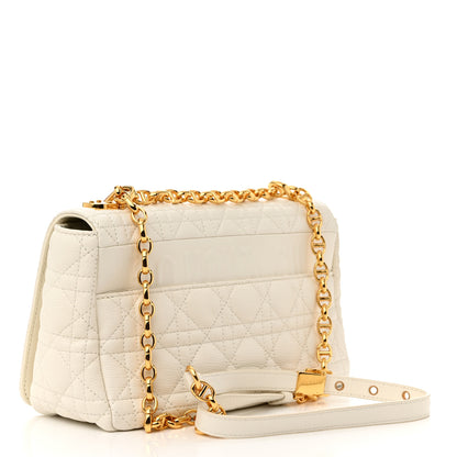 Christian Dior Supple Calfskin Cannage Medium Caro Bag Ivory 3 of 15