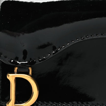 Christian Dior Patent Calfskin Saddle Card Holder Black 8 of 10