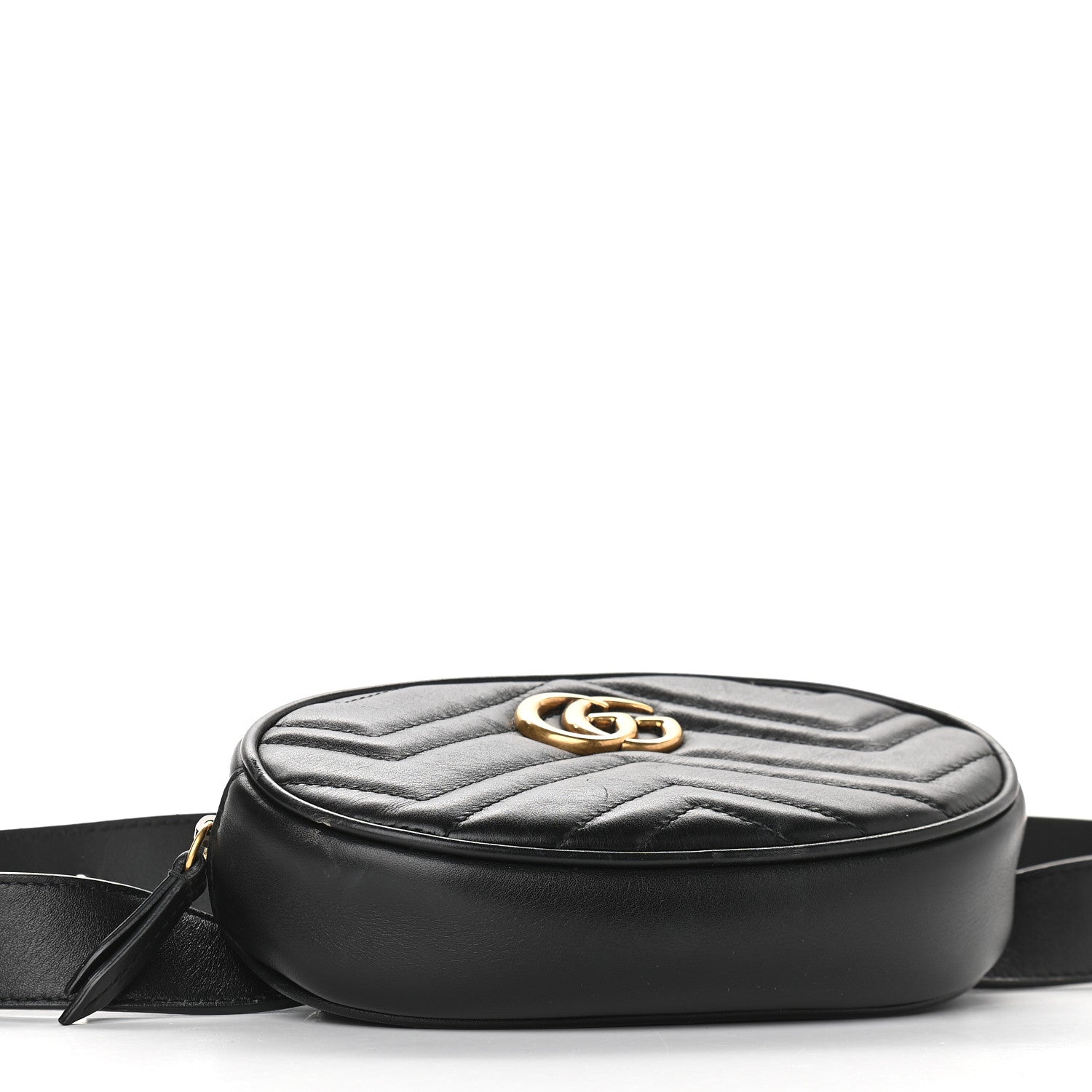 Gucci Calfskin Matelasse GG Marmont Belt Bag 85 34 Black 4 of 10