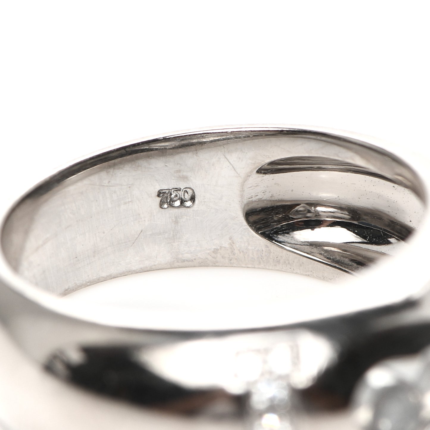 18K White Gold Happy Diamonds Love Heart Band Ring 53 6.25
