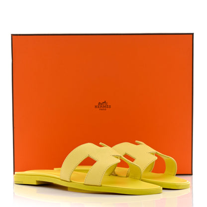 Hermes Epsom Oran Sandals 37.5 Jaune Curcuma 9 of 9