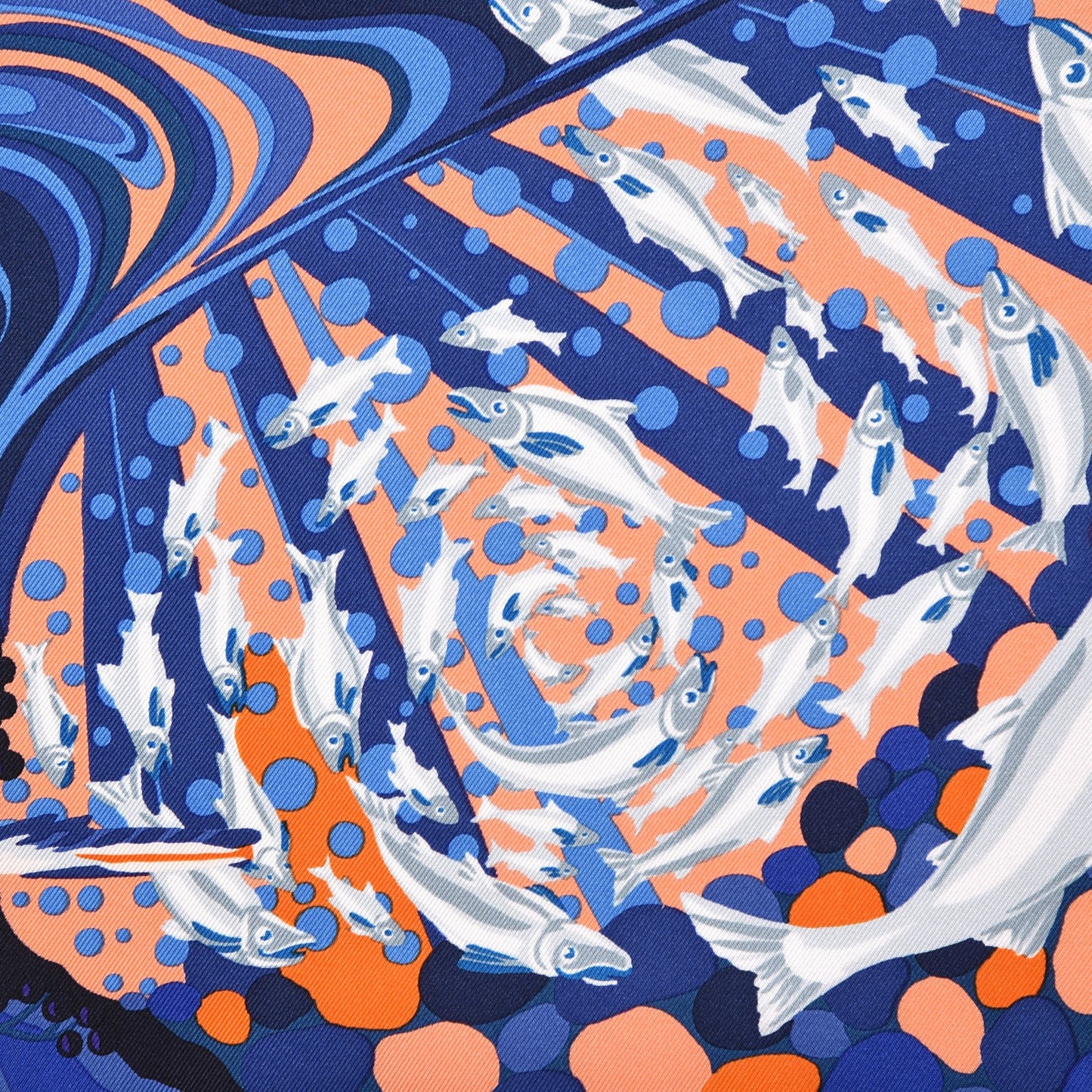 Silk Into the Canadian Wild Scarf 90 Cobalt Orange Ultraviolet