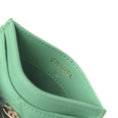 Chanel Lambskin Quilted Card Holder Green 5 of 7