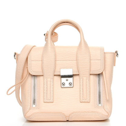 3.1 Phillip Lim 3.1 Textured Calfskin Mini Pashli Satchel White Peach 1 of 10