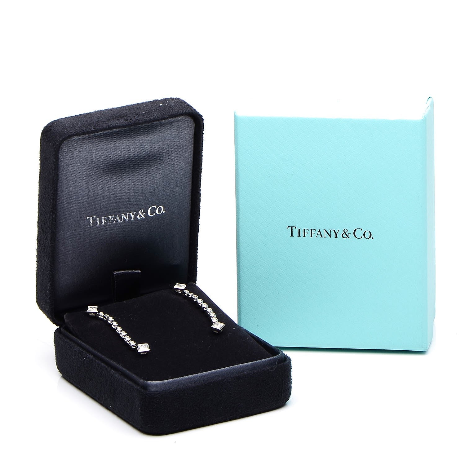 Tiffany Platinum Diamond Long Grace Drop Earrings 6 of 6