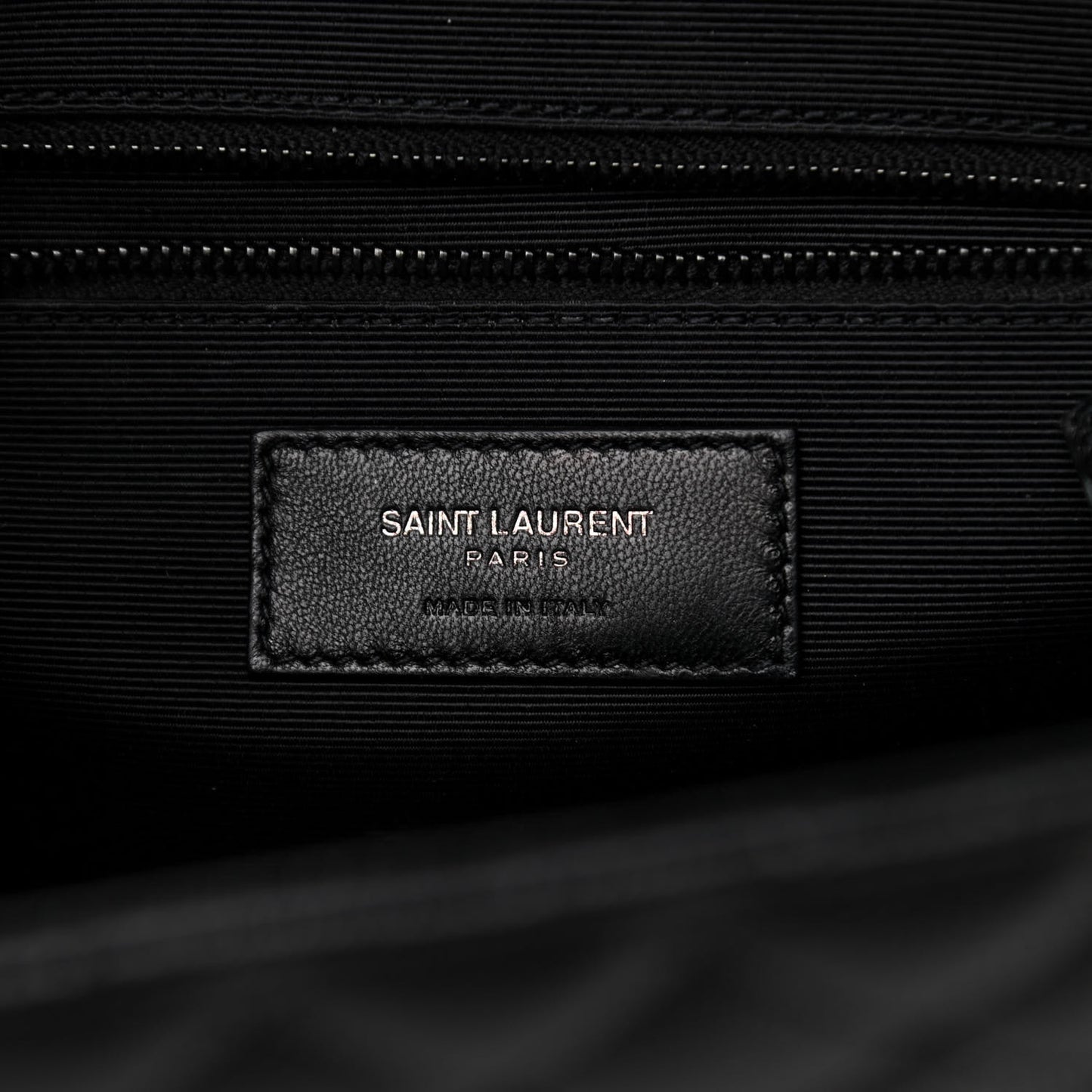Grain De Poudre Textured Mixed Matelasse Large Triquilt Monogram Monochrome Satchel Black