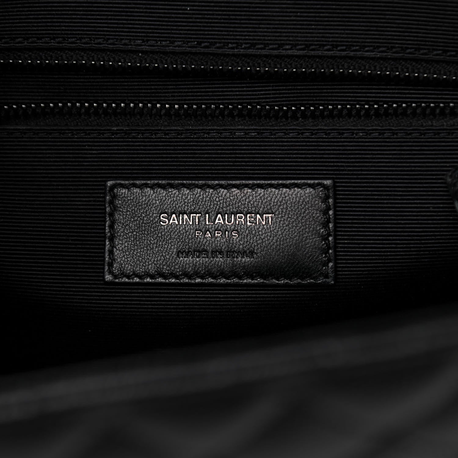 Saint Laurent Grain De Poudre Textured Mixed Matelasse Large Triquilt Monogram Monochrome Satchel Black 6 of 9