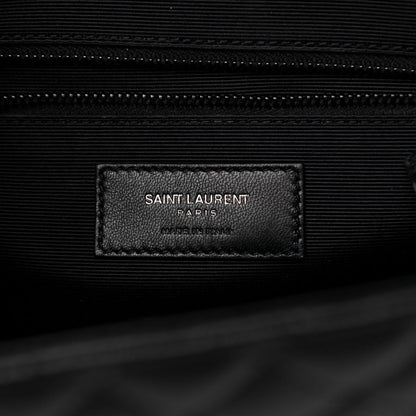 Saint Laurent Grain De Poudre Textured Mixed Matelasse Large Triquilt Monogram Monochrome Satchel Black 6 of 9